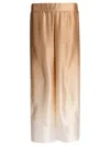 Sleep No More Beige Silk Trousers With Ombre Effect In Brown