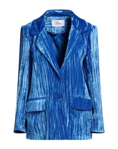 Sleep No More Woman Blazer Azure Size L Viscose, Silk In Blue