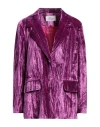 Sleep No More Woman Blazer Purple Size L Viscose, Silk