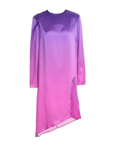 Sleep No More Woman Midi Dress Purple Size L Silk