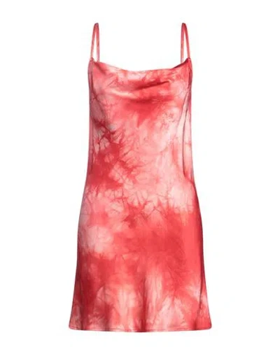 Sleep No More Woman Mini Dress Coral Size 3 Silk In Red