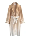 Sleep No More Silk Overcoat With Matched Belt In Beige