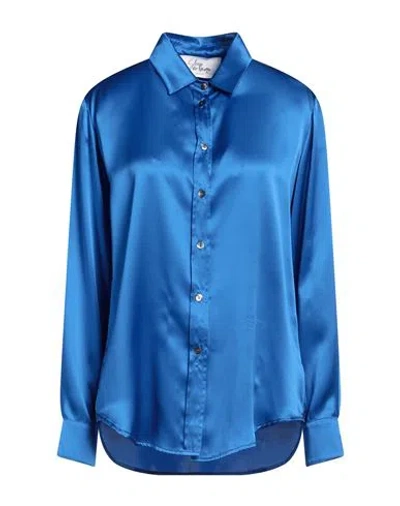 Sleep No More Woman Shirt Bright Blue Size M Silk In Blue