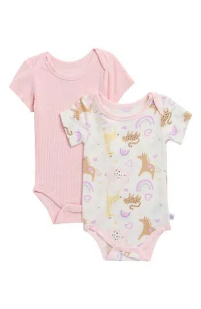 Sleep On It Babies'  2-pack Bodysuit In Pink