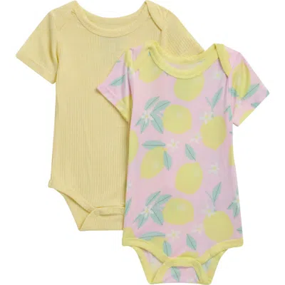 Sleep On It Babies'  2-pack Jersey Bodysuits In Yellow
