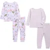 Sleep On It Assorted 2-pack Print Fitted Two-piece Pajamas In Purple