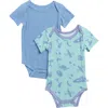 Sleep On It Assorted 2-pack Bodysuits In Blue