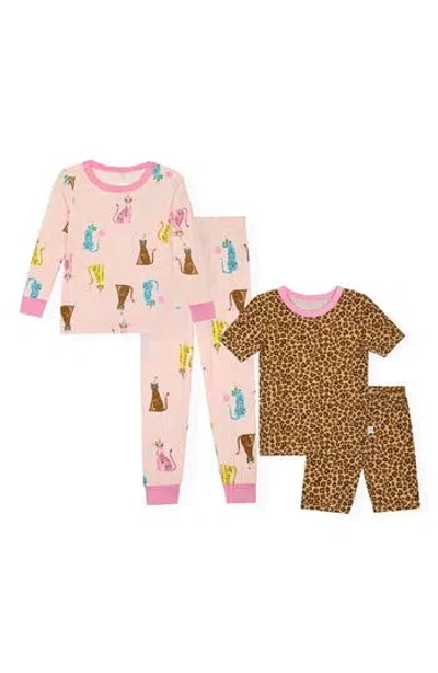 Sleep On It Kids'  Assorted 2-pack Print Fitted Two-piece Pajamas In Pink