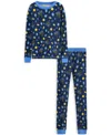 Sleep On It Boys Tight Fit Hanukkah Pajama 2pc Set In Blue