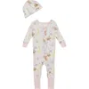 Sleep On It Coverall & Hat Set In Ivory Multi