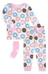 Sleep On It Fitted Two-piece Pajamas & Socks Set In Multi