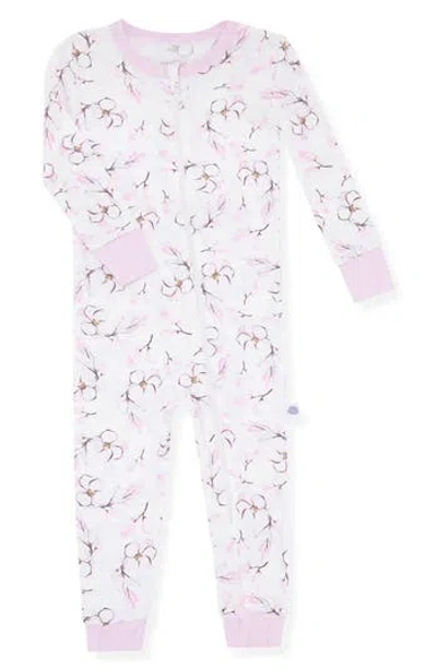 Sleep On It Babies'  Floral Fitted One-piece Pajamas In White