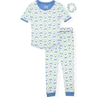 Sleep On It Kids' 2-piece Fitted Pajamas & Scrunchie Set In Multi