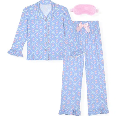 Sleep On It Kids' 3-piece Pajamas And Eye Mask Set In Blue
