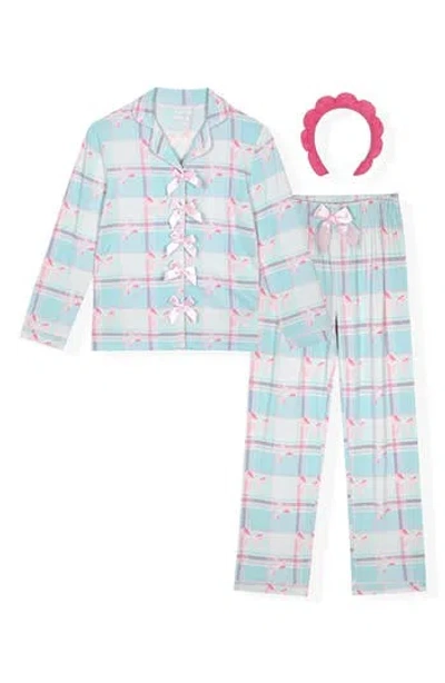 Sleep On It Kids' 3-piece Pajamas And Headband Set In Blue