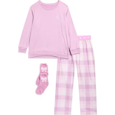 Sleep On It Kids' 3-piece Pajamas & Socks Set In Pink
