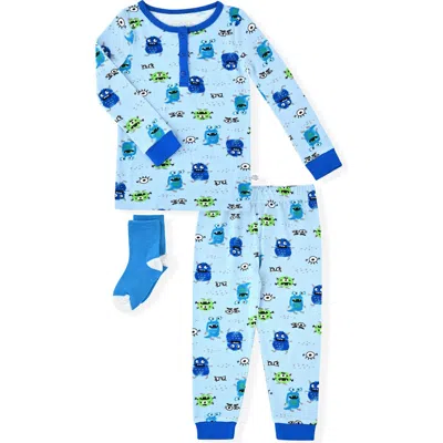 Sleep On It Kids' Alien Two-piece Pajamas & Socks Set In Monsters