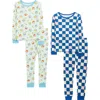 Sleep On It Kids' Assorted 2-pack Print Fitted Two-piece Pajamas In Blue