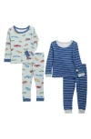 Sleep On It Kids' Assorted 2-pack Print Fitted Two-piece Pajamas In Gray