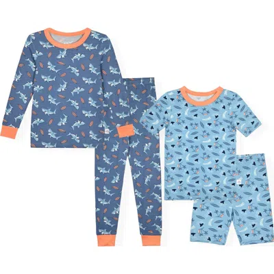 Sleep On It Kids' Assorted 2-pack Print Fitted Two-piece Pajamas In Blue