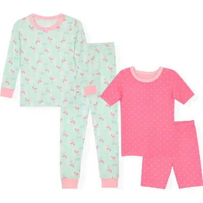 Sleep On It Kids' Assorted 2-pack Print Fitted Two-piece Pajamas In Mint