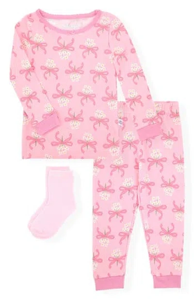 Sleep On It Kids' Bouquet Fitted Two-piece Pajamas & Socks Set In Multi