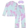 Sleep On It Kids' Butterfly Fleece 3-piece Pajamas In Purple