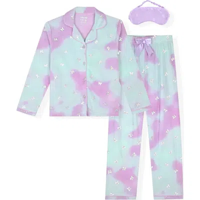 SLEEP ON IT SLEEP ON IT KIDS' BUTTERFLY FLEECE 3-PIECE PAJAMAS