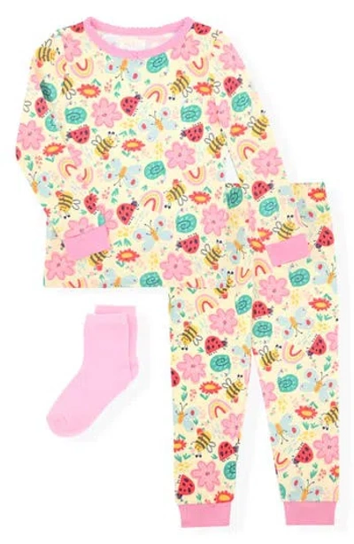 Sleep On It Babies'  Kids' Fitted Two-piece Pajamas & Socks Set In Multi