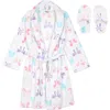 Sleep On It Kids' Fleece Flannel Robe & Slipper Set In Multi