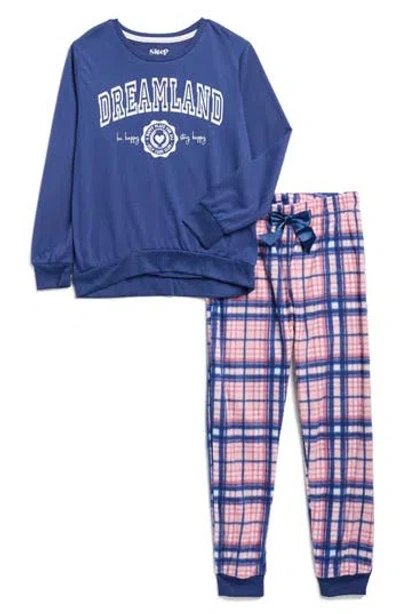 Sleep On It Kids' Graphic Pullover & Joggers Set In Blue