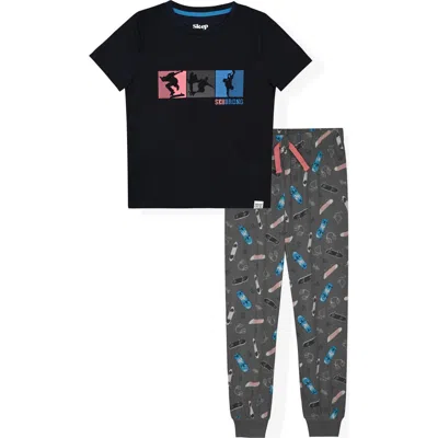 Sleep On It Kids' Graphic T-shirt & Joggers Pajama Set In Blue