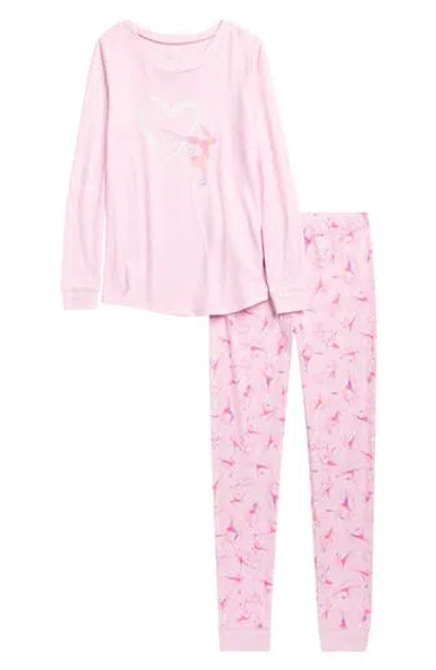 Sleep On It Kids' Gymnastics Fitted Long Pajamas In Pink