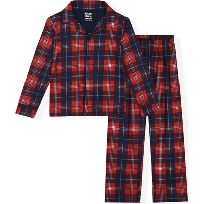 Sleep On It Kids' Plaid 2-piece Pajamas In Purple