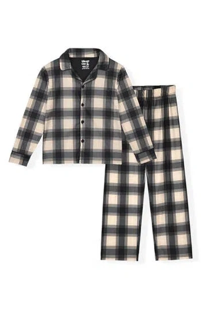 Sleep On It Kids' Plaid Check Long Sleeve Pajamas In Black