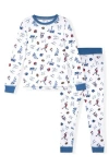 Sleep On It Kids' Supersoft Fitted Two-piece Pajamas In White