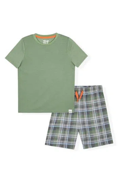 Sleep On It Kids' T-shirt & Pajama Shorts Set In Green