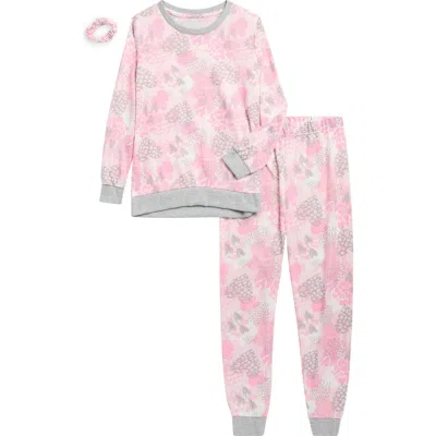 Sleep On It Kids' Two-piece Pajamas & Scrunchie Set In Pink