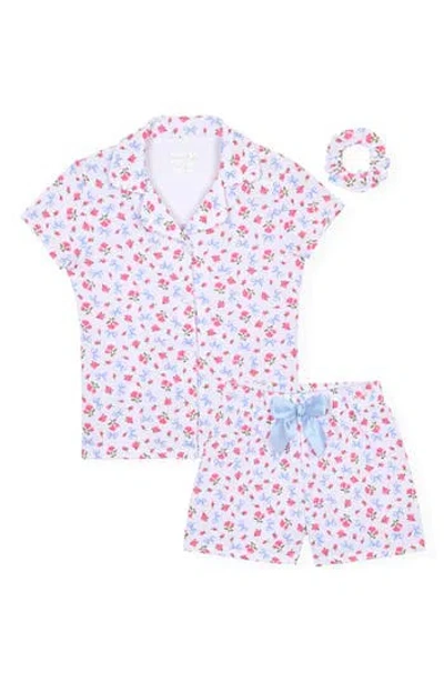 Sleep On It Kids' Two-piece Short Pajamas & Scrunchie Set In Blue