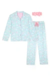 Sleep On It Kids' Unicorn Two-piece Long Pajamas & Headband Set In Blue