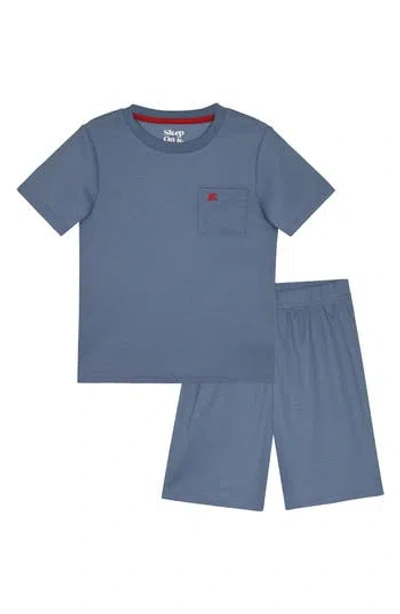 Sleep On It Kids' Waffle Knit Two-piece Pajamas In Blue