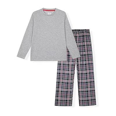 Sleep On It Little & Big Kid Boys Crew Neck Long Sleeve 2-pc. Pajama Set In Gray