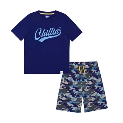 Sleep On It Little & Big Kid Boys Crew Neck Short Sleeve 2-pc. Pajama Set In Multi