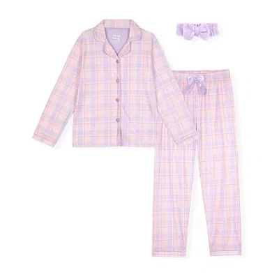 Sleep On It Little & Big Kid Girls Long Sleeve Pajama Set In Purple
