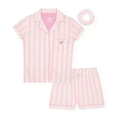 Sleep On It Little & Big Kid Girls Short Sleeve 2-pc. Pajama Set In Pink