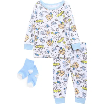 Sleep On It Babies'  Little Legend Fitted Two-piece Pajamas & Socks Set In Multi