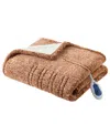 Sleep Philosophy Marbled Sherpa Heated Throw, 50" X 60" In Brown