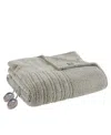 Sleep Philosophy Sherpa Heated Blanket, Queen In Gray