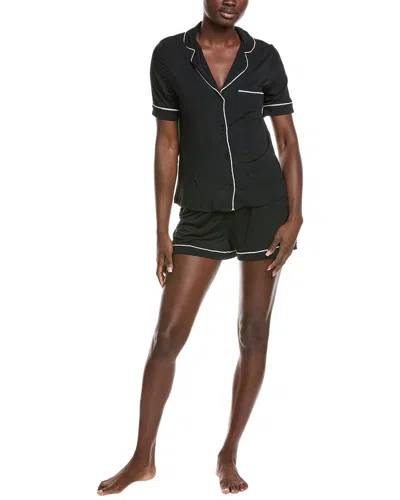 Sleep Riot 2pc Short & Shirt Sleep Set In Black