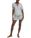 Sleep Riot 2pc Short & Shirt Sleep Set In Gray